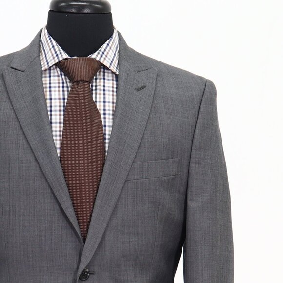 Alfani 38R Gray Solid 2-Button Sport Coat Blazer Jacket G308 - Picture 5 of 11